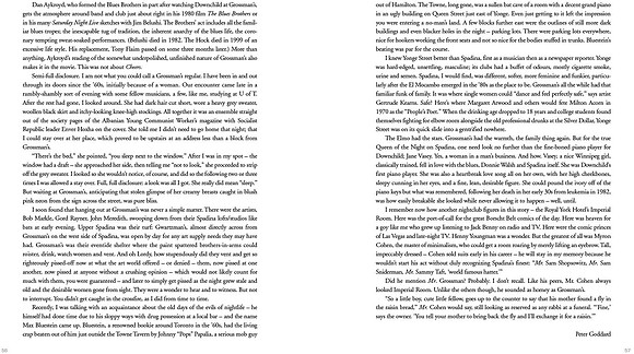 Eric Fefferman Photography Exile Quarterly Grossman's  Tavern Article Barry callaghan Peter Goddard